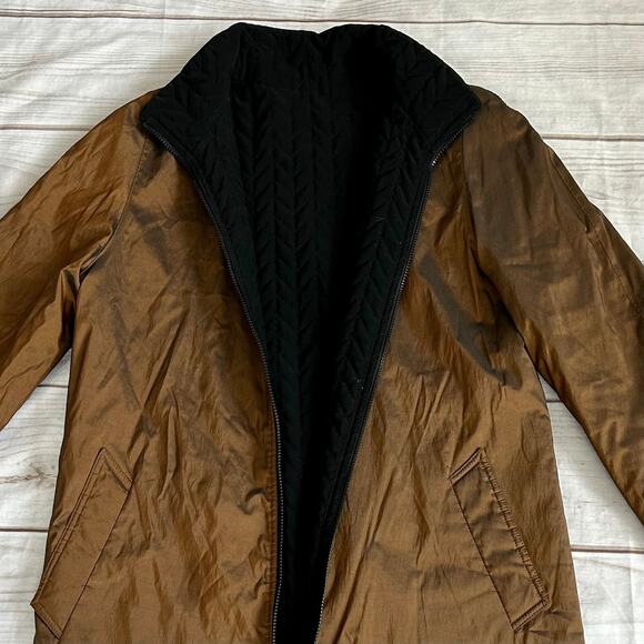 Gallery Quilted reversible trench coat minimalist Lagenlook gothic career Emo S - Picture 9 of 12